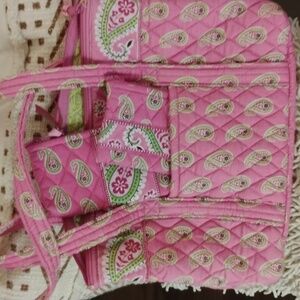 Vera Bradley Bermuda Pink Betsy Shoulder Bag With Coin Purse And Pouch